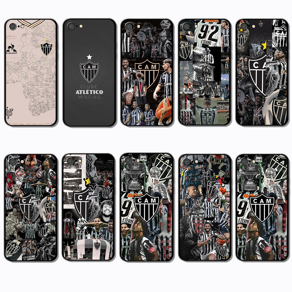 Para 3c iPhone 5 5s 6 6s 6 Plus 7 SE clube atlético mineiro Capa De Telefone Colorida TPU Preta Macia