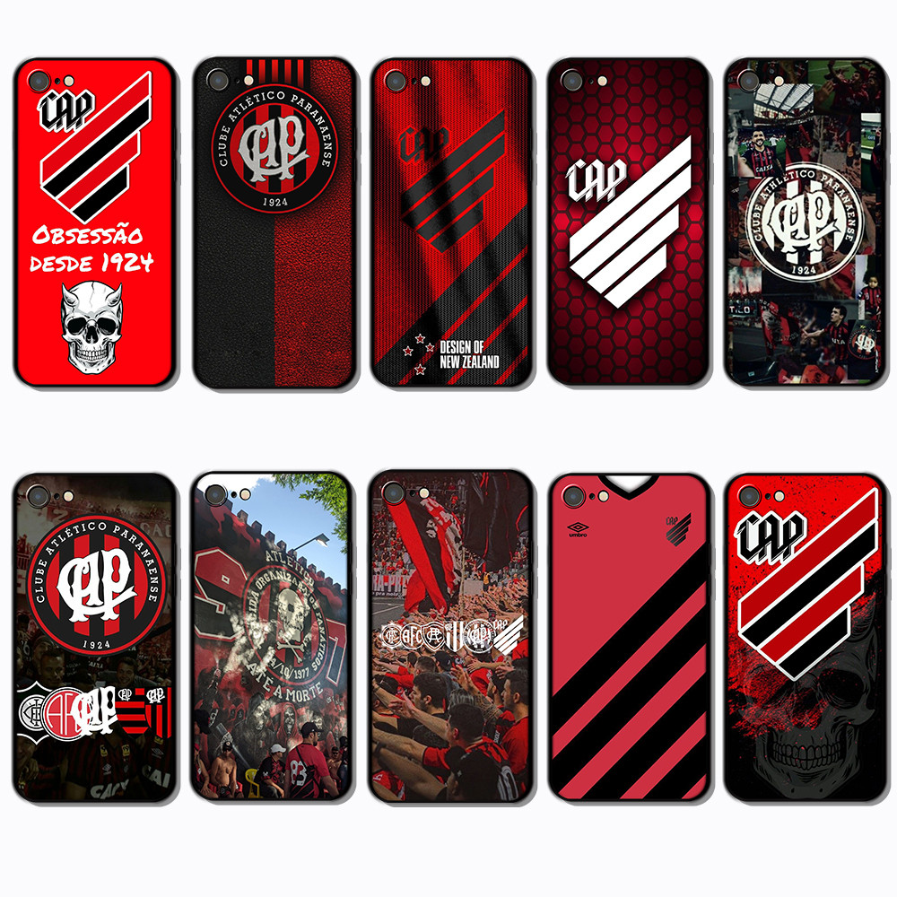 Para 3c iPhone 5 5s 6 6s 6 Plus 7 SE Athletico Paranaense Capa De Telefone Colorida TPU Preta Macia