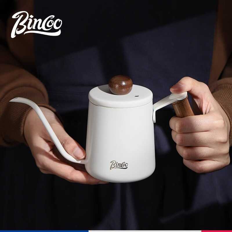 Bincoo mão despeje pote pequeno Mini portátil cafeteira boca longa pote de boca fina aço inoxidável pendurado orelha cha