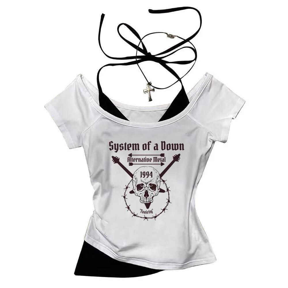Sistema De Um top Curto Para Baixo 2025 shoujo Estilo Menina Grunge Slim Fit Fofo Estético Coquete y2k Roupas Femininas