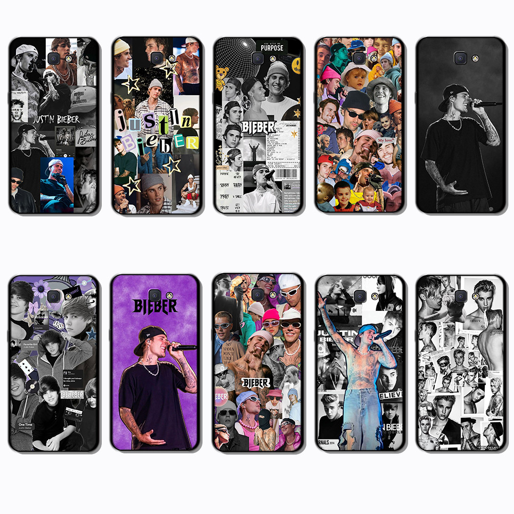 Para 3c Samsung Galaxy J4 J4 Plus J4 J5 J7 J6 Prime Justin Bieber Capa De TPU Preta Macia