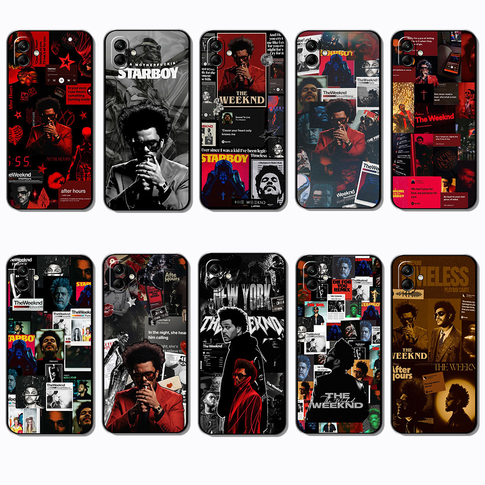 Para 3c Samsung Galaxy A04 A04E A05 A06 A07 The Weeknd Capa De TPU Preta Macia
