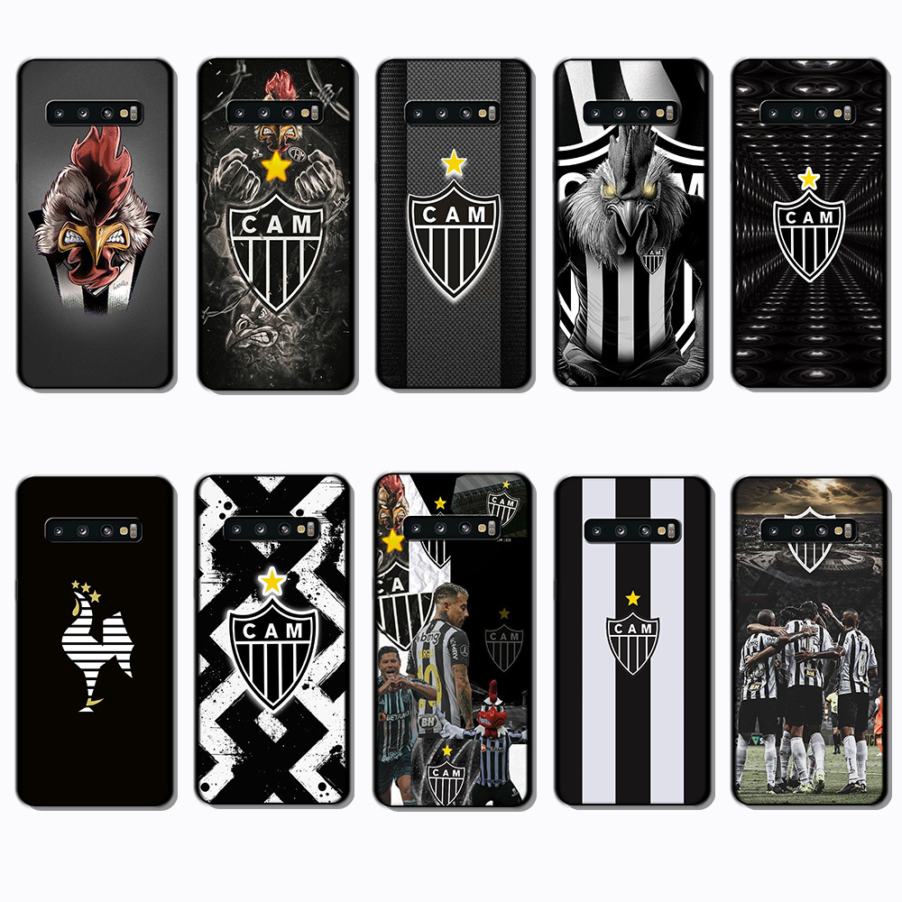 Para 3c Samsung Galaxy S7 Edge S8 S9 S10 Plus S10E Atlético Mineiro Capa De TPU Preta Macia