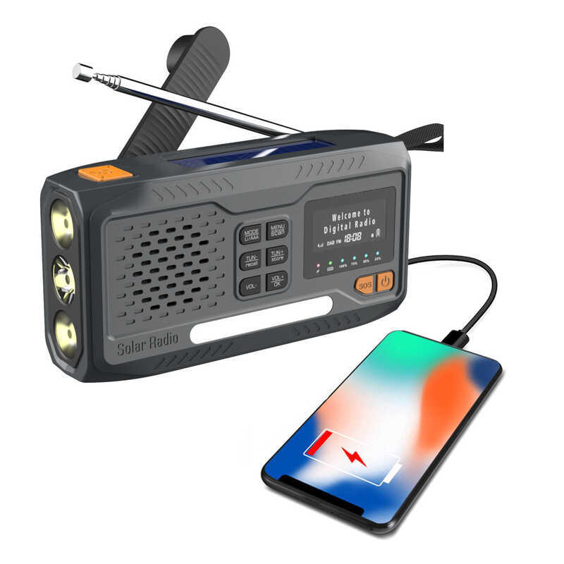 DAB Europeu 20mAh Multifuncional Prevenção de Desastres Gerador de Manivela de Emergência LED Rádio de Alarme