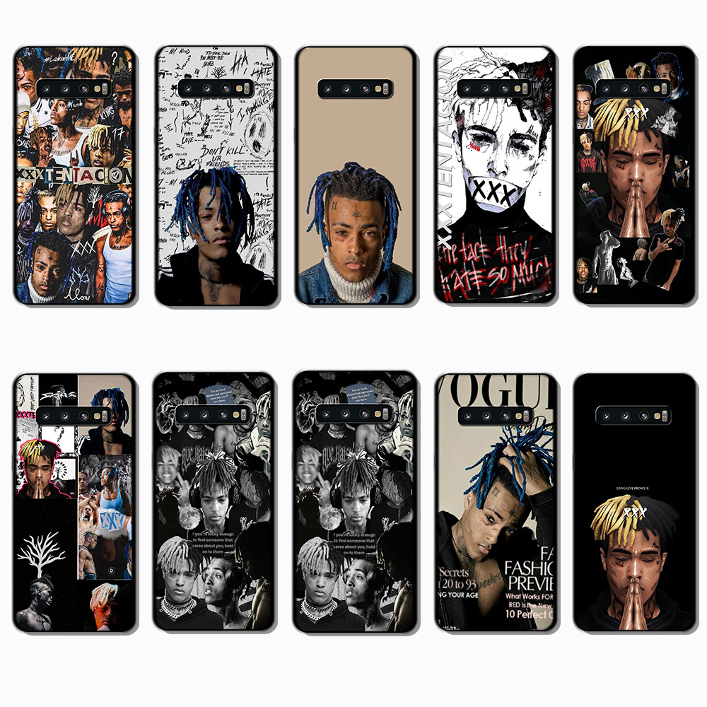 Para 3c Samsung Galaxy S7 Edge S8 S9 S10 Plus S10E xxxtentacion Capa De TPU Preta Macia