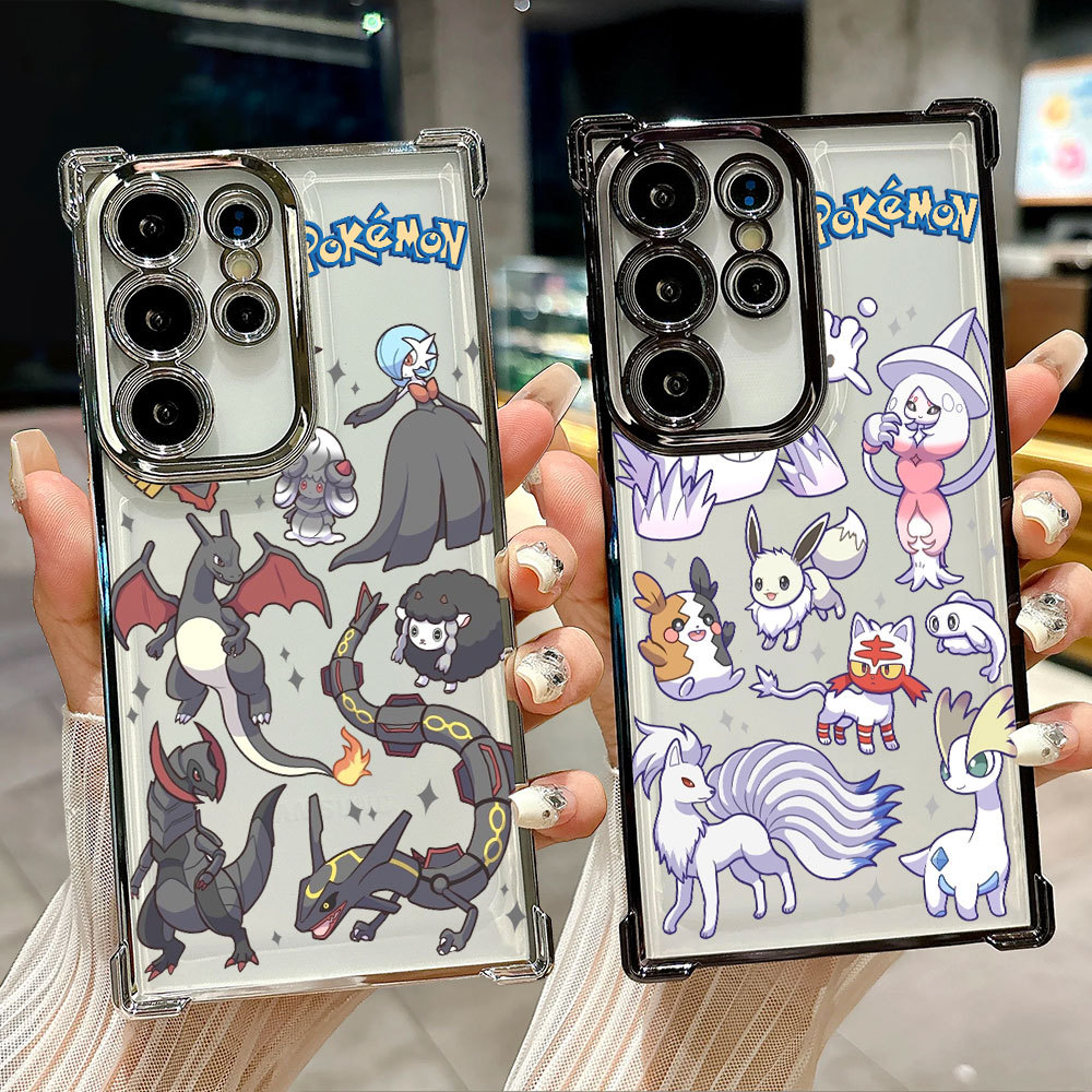 Capa Transparente Da Família Pocket Monster Pokémon Para Samsung S26 Ultra A57 S24 S23 S22 S21 S25 Plus S20 S25FE S26EDG