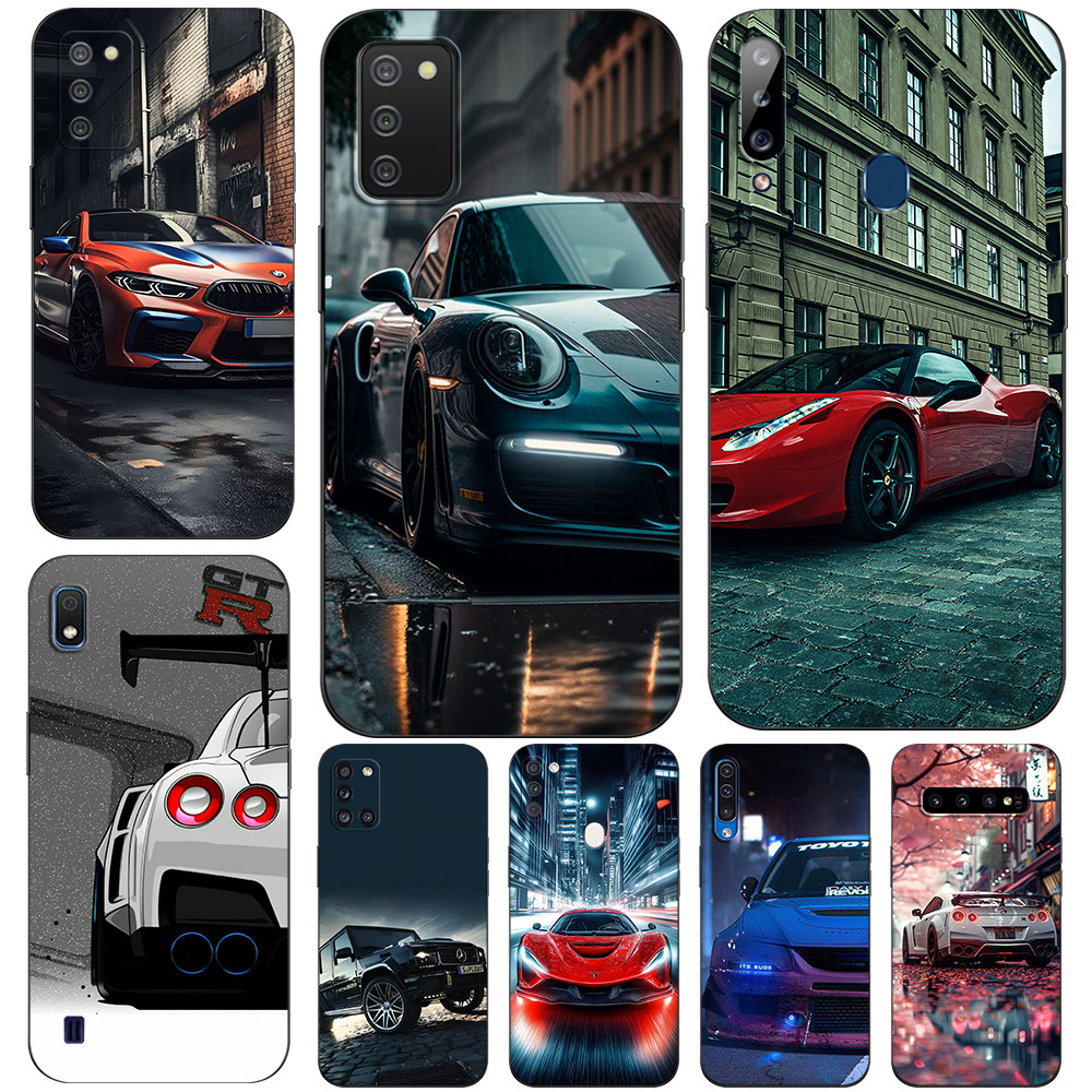 Capa Para Samsung Galaxy A8 A6 PLUS A9 2018 Traseira Telefone De Silicone Macio Preto tpu Músculo Moda Carro