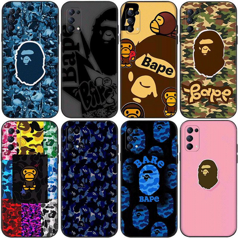 OPPO A5i Pro A5 A5X Compatibilidade TPU Preto Invólucro Capas De Telefone Capa Protetora Macia A Bathing Ape BAPE R1