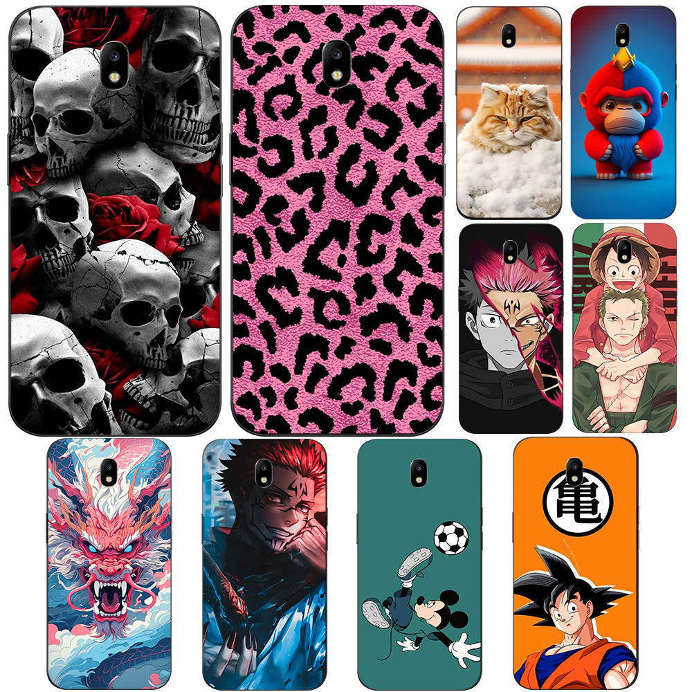Capa Para Samsung Galaxy J5 J3 J7 2017 J330 J530 J730 Traseira De Telefone Silicone Macio Preto Tpu Design Famoso