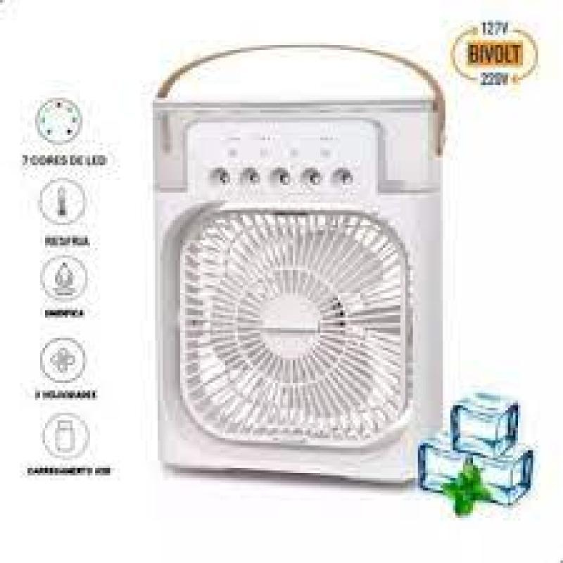 Mini Ar Condicionado Portátil com Ventilador, Refrigeração, Umidificador e Climatizador USB