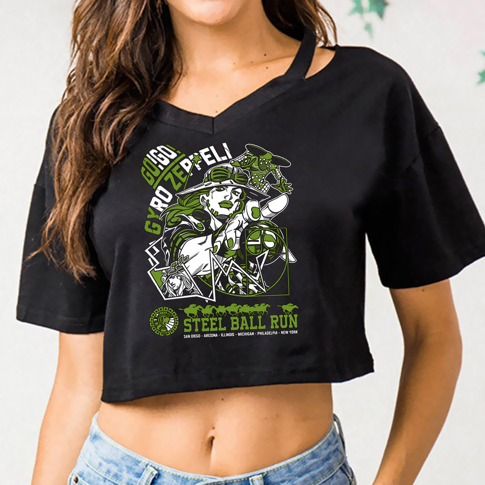 Jojo Bizarre Adventure crop top Feminino meme Festa y2k kawaii dollette Camiseta goth gyaru Engraçado baddie Gráfico