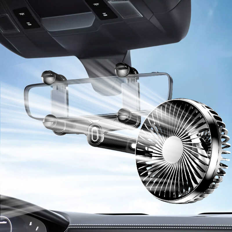 Ventilador do carro 24v Volt 12v refrigeração pequena Van única cabeça carro poderoso espelho retrovisor ar condicionado