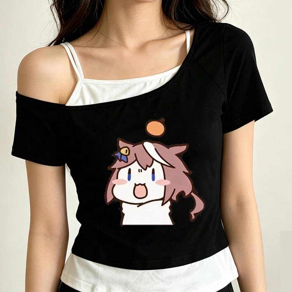 Umamusume Pretty Derby crop top shoujo Japonês y2k Camisa Engraçada Gótica Moda Coreana harajuku manga 2000s