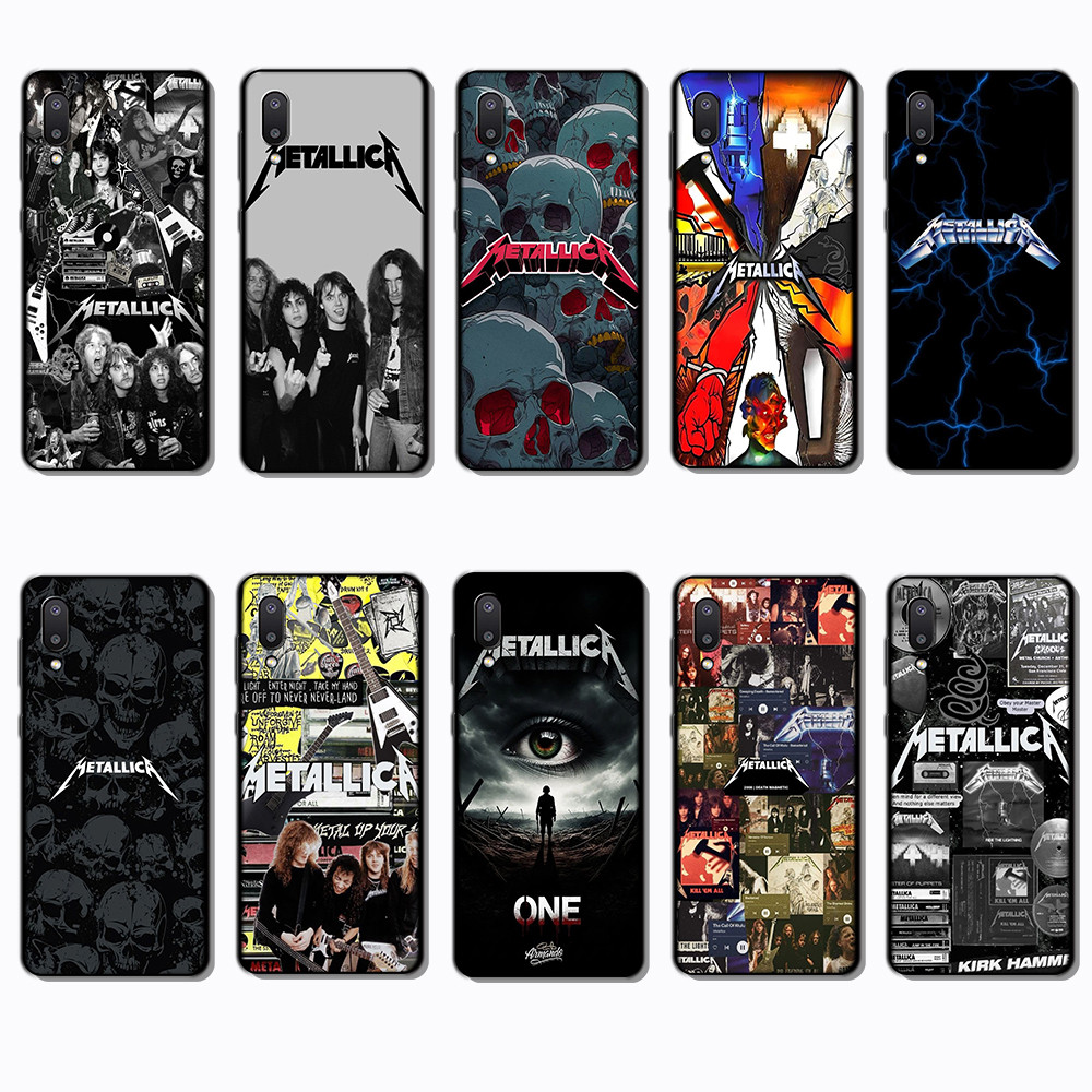 Para 3c Samsung Galaxy A01 A02 A6 A7 A8 Plus A9 A21 A60 M40 Metallica Capa De TPU Preta Macia