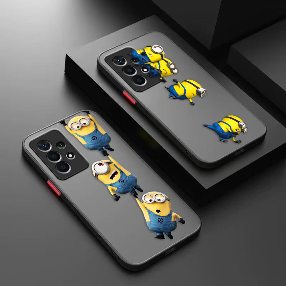 Minions Amarelos ME Friends Capa De Telefone Fosca Para Samsung A14 A23 A12 A15 A16 A22 A23 A25 A31 A32 A33 A34 A36 A42
