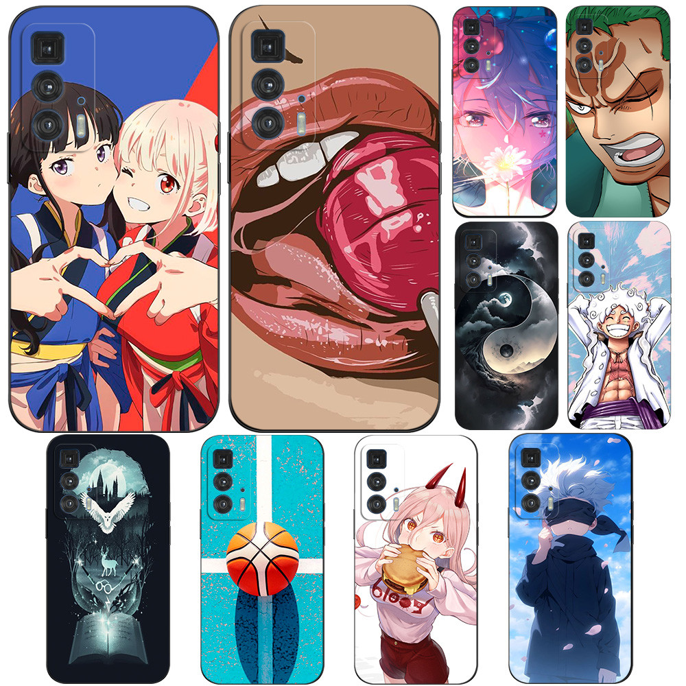 Capa Para Motorola Edge 20 Pro 5G De Silicone Macio Traseira Moto Edge20Pro Protetora Preta Tpu Design Encantador