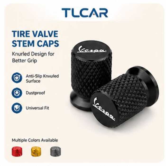 TLCAR Para VESPA SPRINT LX125 s125 Scooter CNC Pneu Núcleo Tampas Da Roda Válvula Haste Capa Poeira