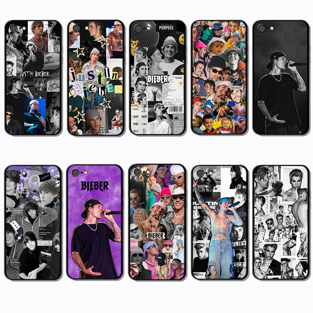 Para 3c iPhone 5 5s 6 6s 6 Plus 7 SE Justin Bieber Capa De TPU Preta Macia