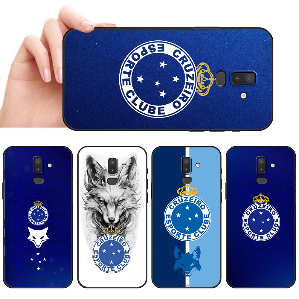 Capa De Telefone Preta Macia Para Samsung J4 J5 J6 Plus Prime J7 Core Pro J8 Capinha Azul Celeste Fute Raposa Protetora