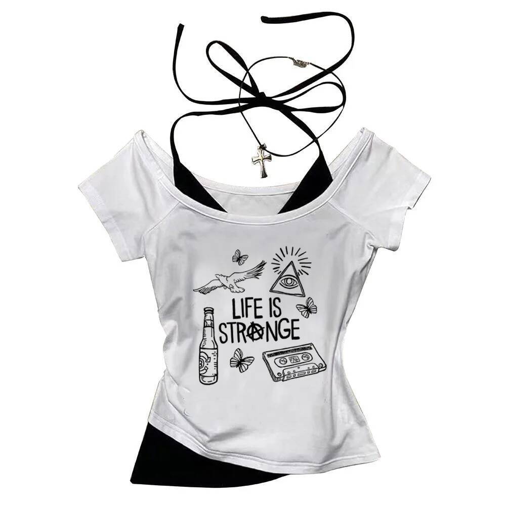 Life Is Strange crop top y2k gyaru 2025 Coquete harajuku babydoll Espartilho vintage Para Adolescentes
