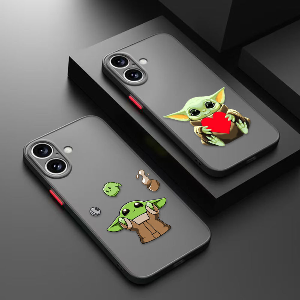 Star Wars Bebê Yoda Capa Fosca Caso De Telefone Para iPhone Apple 17 Ar 16 15 17 13 12 11 PRO MAX PLUS DIY Escudo Celula