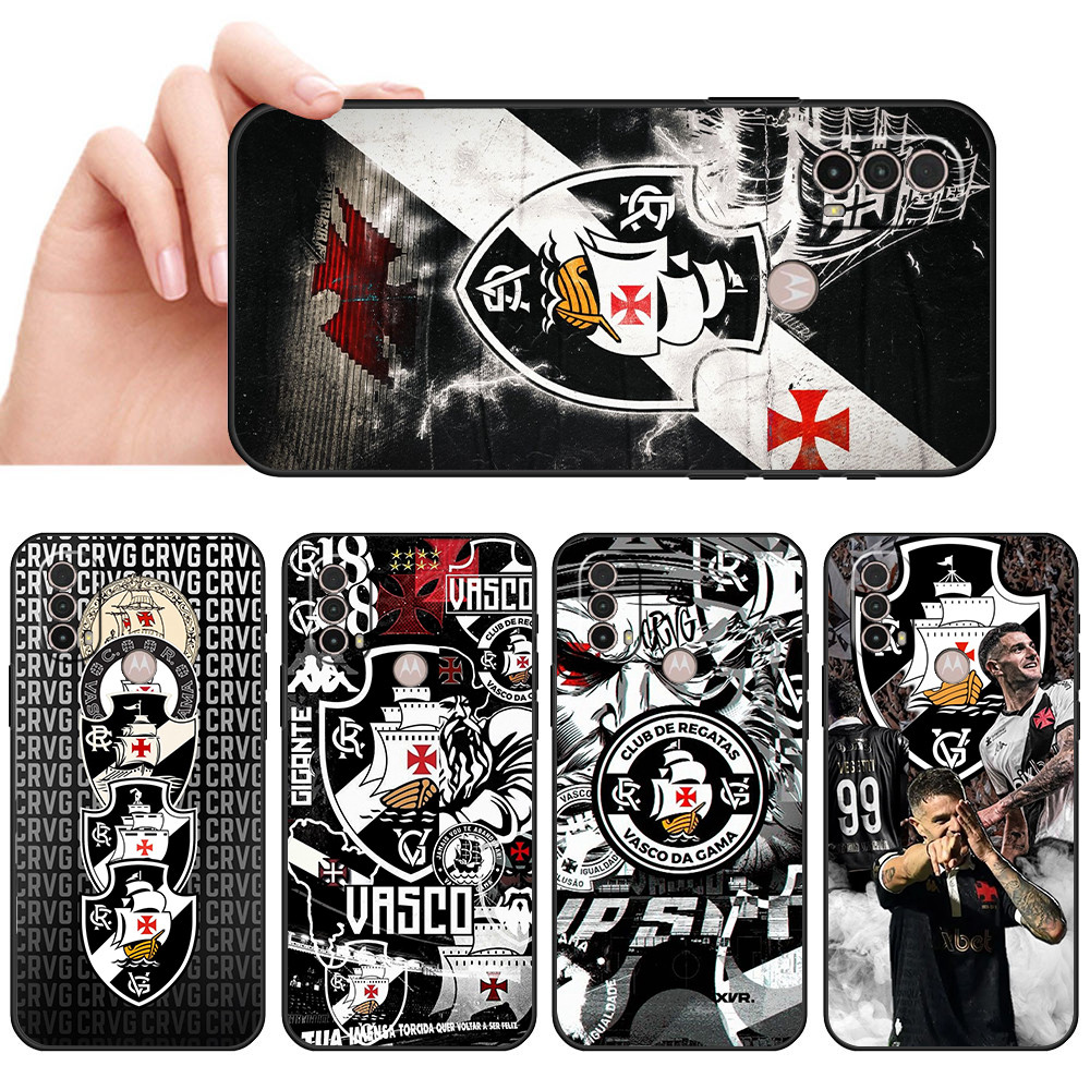 Capa De Telefone Preta Macia Para Moto E7 Plus E7i POWER E13 E20 E22 E40 G9 Play Preto Branco arte torcida carioca Prote
