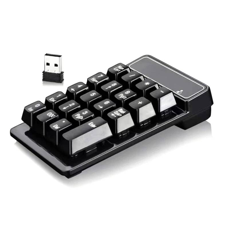 Teclado Numérico Sem Fio De 2.4 Ghz Mecânico Feel 19 Teclas Numpad Mini Para PC Laptop