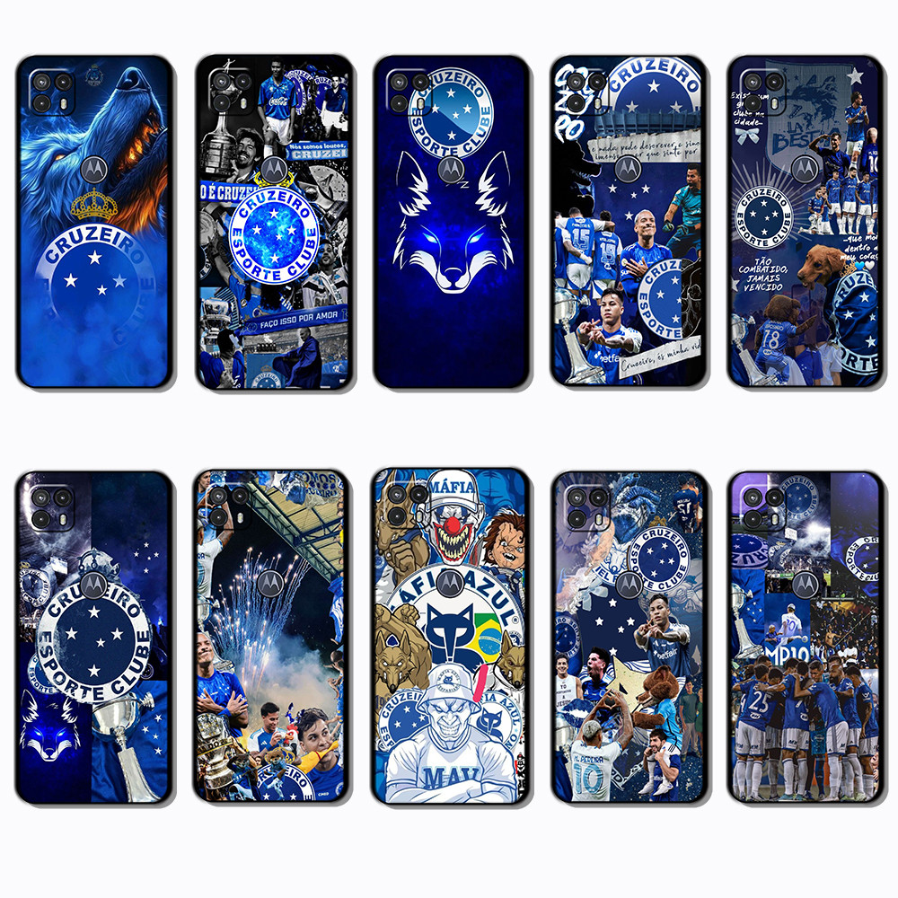 Para 3c Motorola Moto G50 5G Cruzeiro Esporte Clube Capa De TPU Preta Macia