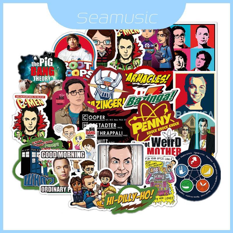 Conjunto Completo De Adesivos De Desenhos Animados The Big Bang Theory De Cinquenta Decalques De Decoração À Prova D'águ