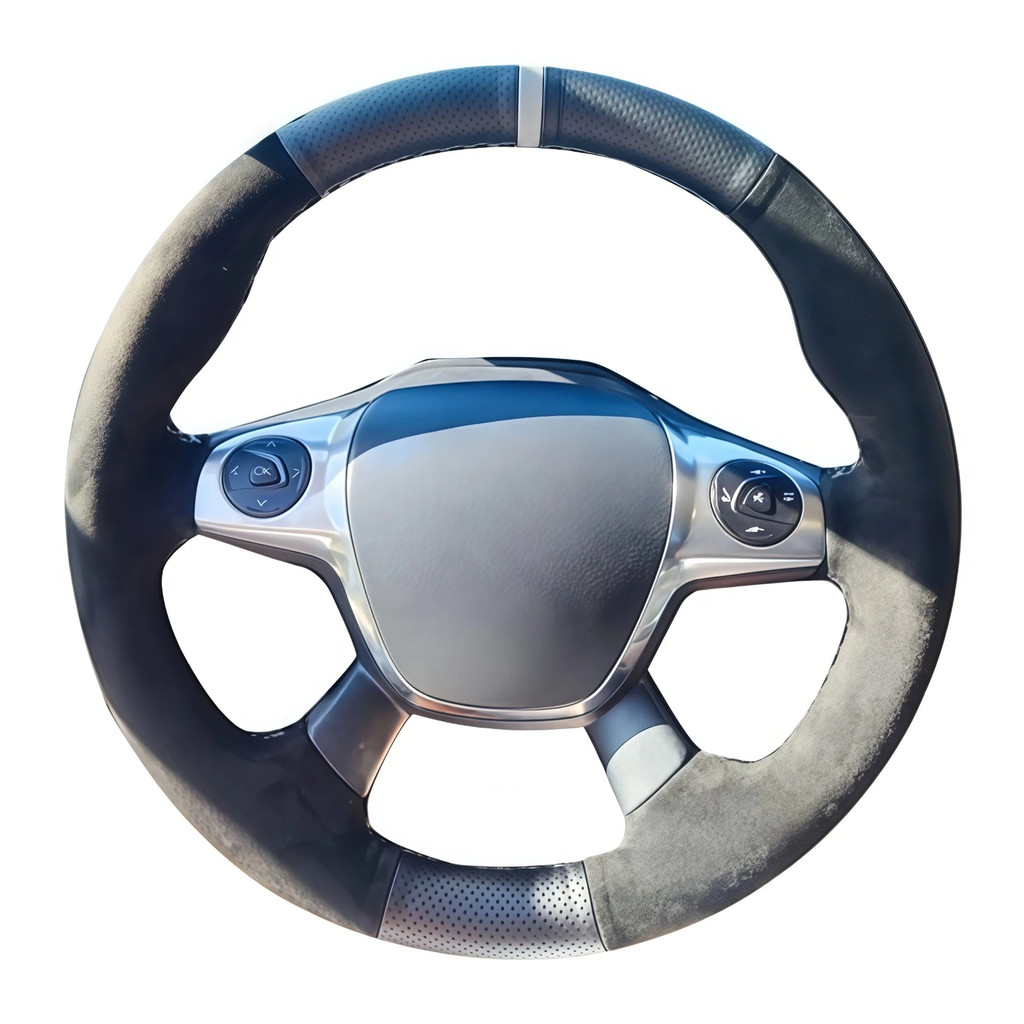 Capa De Volante De Carro Costurada À Mão Personalizada De Couro Artificial DIY Para Ford Transit Connect Tourneo Custom