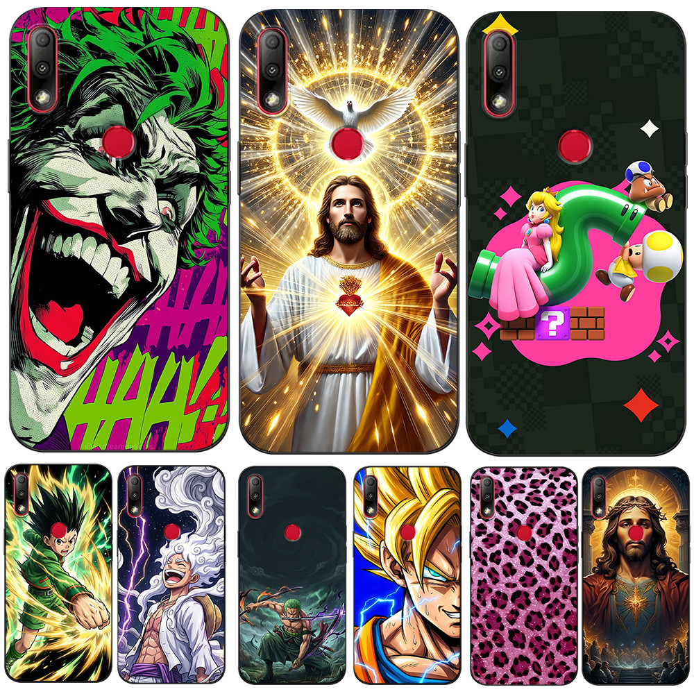 Capa Para ASUS Zenfone max ZB634KL Traseira De Telefone Silicone Macio Preto Tpu Engraçado Coringa anime Padrão Rosa Jes