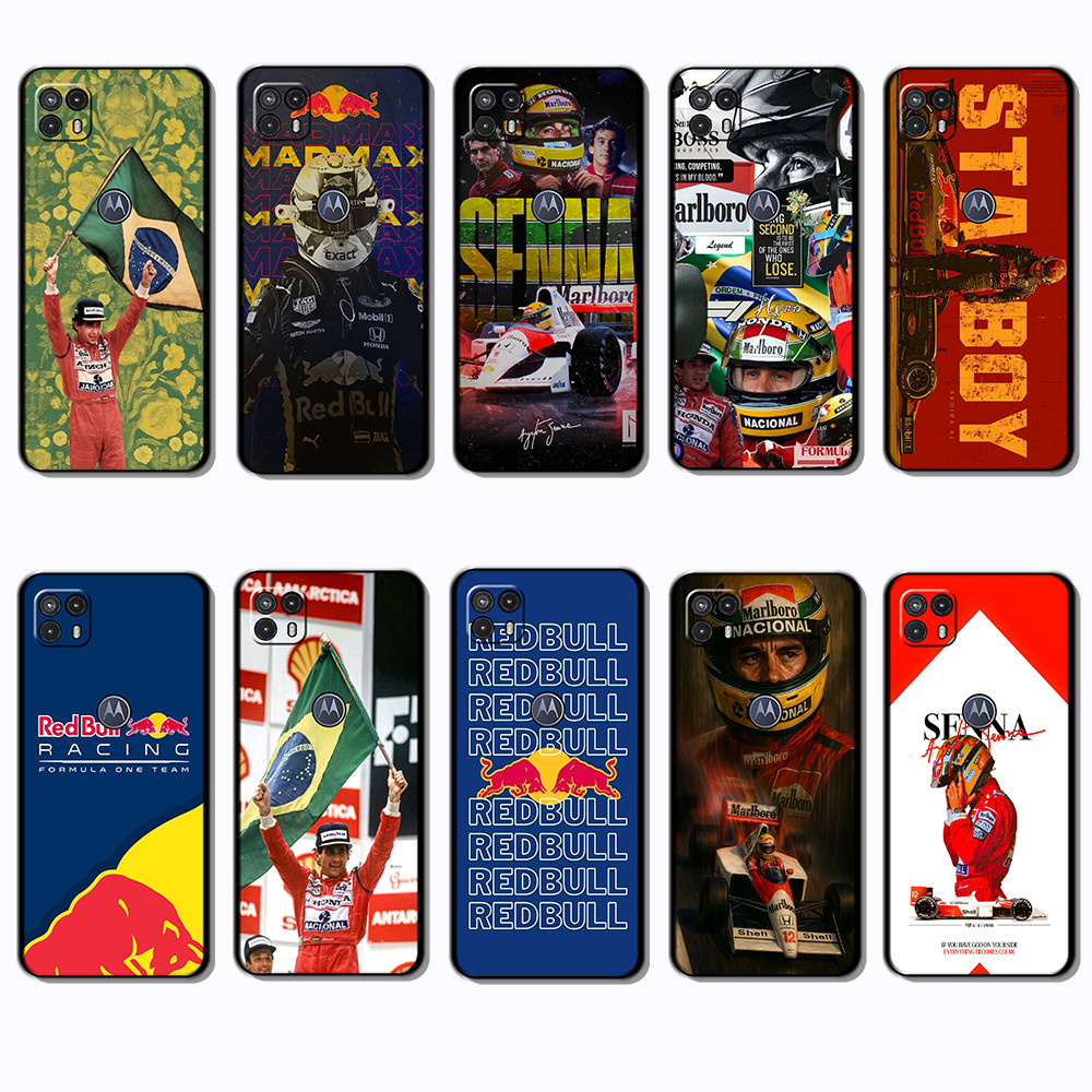 Para 3c Motorola Moto G50 5G Ayrton Senna Capa De TPU Preta Macia