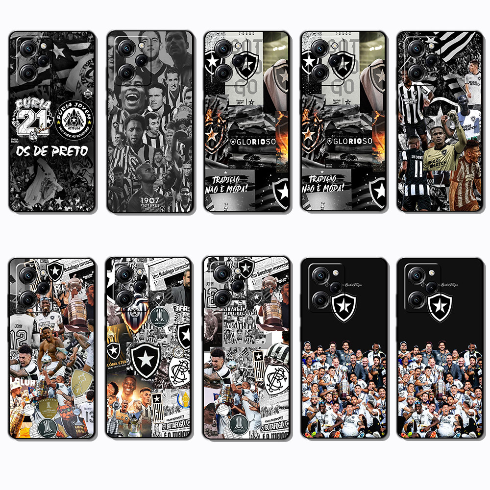 Para 3c Xiaomi Poco X5 Pro 5G Redmi Note 12 sped botafogo Capa De TPU Preta Macia