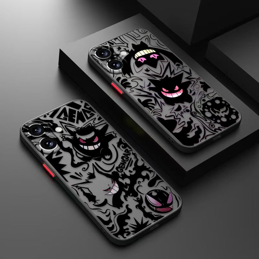 Pokemon Gengar Capa Fosca Caso De Telefone Para iPhone Apple 17 Ar 16 15 17 13 12 11 PRO MAX PLUS DIY Escudo Celular