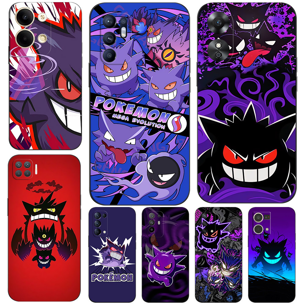 Capa Para Oppo F11 A9 A9X 2019 A93S A92S ACE2 5G De Telefone Silicone Macio Preto Tpu Escuro Pokemon Gengar