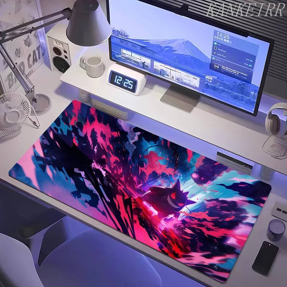 Grande Pc Roxo Mouse Pad Japão Anime Tapete De Mesa Portátil P-pokemonS Monstro Teclado Acessórios De Jogos G-gengar Kaw