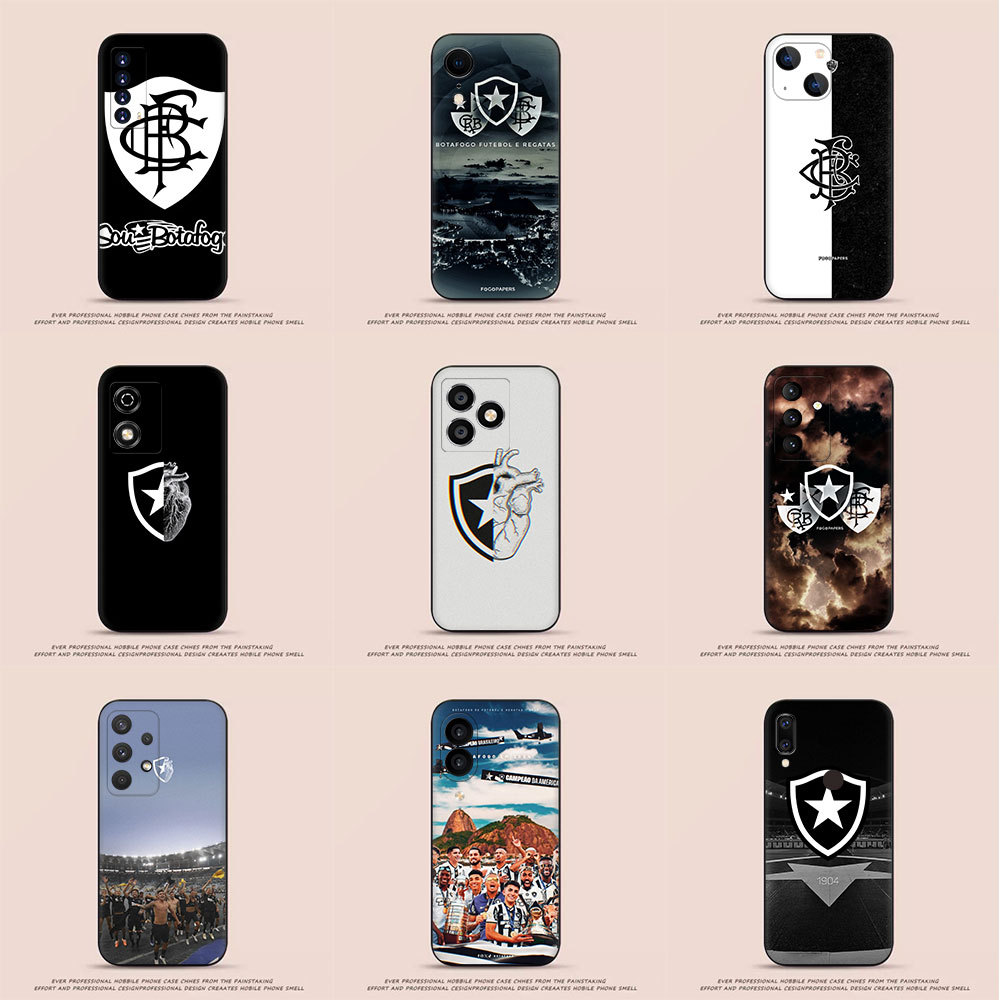 Realme C2 C3 C11 C12 C15 C17 C20 4N89 Botafogo Capa De Telefone Macia Preta