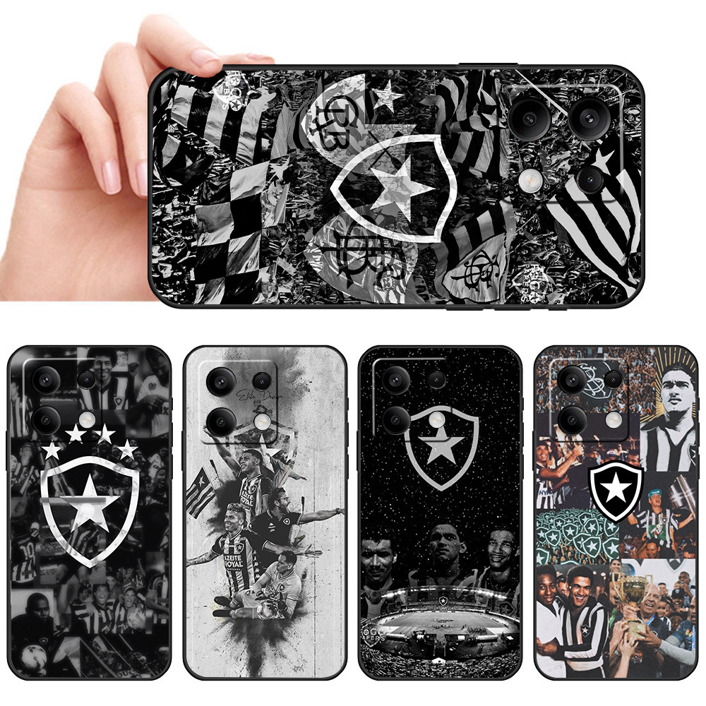 Capa De Telefone Preta Macia Para Xiaomi Redmi Note 12 13 PRO Plus 12 sped 12 Turbo Botafogo RJ Preto Branco desenho Pro