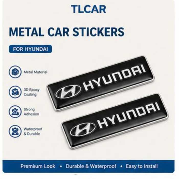TLCAR Night Knight 2 Peças Emblema Decalque Para Hyundai accent reina porter/h100 starex kona tucson eon sonata ioniq pa