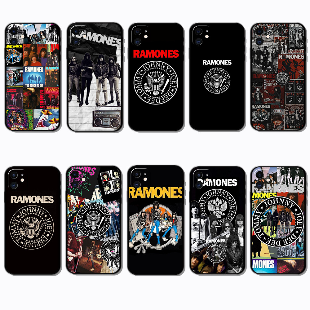 Para 3c iPhone 11 11Pro 17 Air Pro Max Ramones Capa De TPU Preta Macia