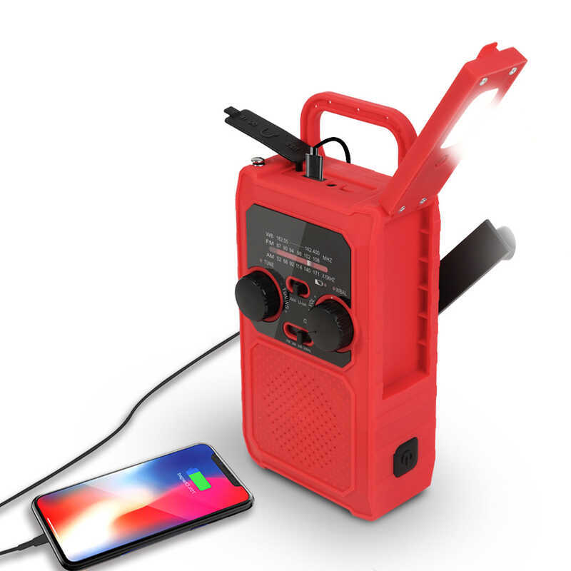 Gerador de manivela multifuncional iluminação rádio do telefone móvel carregamento de emergência alarme de emergência la