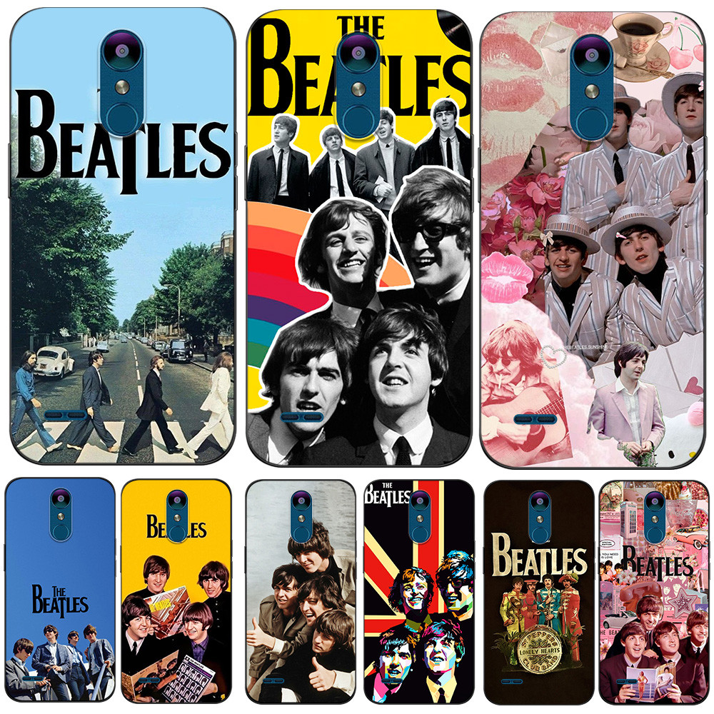 Capa Para LG K8 2018 thinQ Traseira De Telefone Silicone Macio Preto Tpu Os Beatles Música John Lennon Paul Rock Band