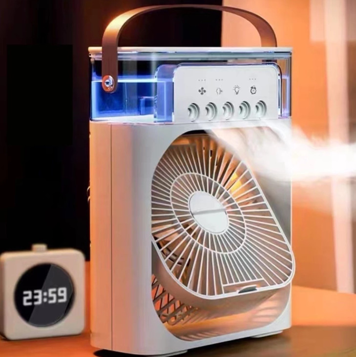 Mini Ar Climatizador Portátil Ventilador Umidificador De Ar Com LED Reservatório Água