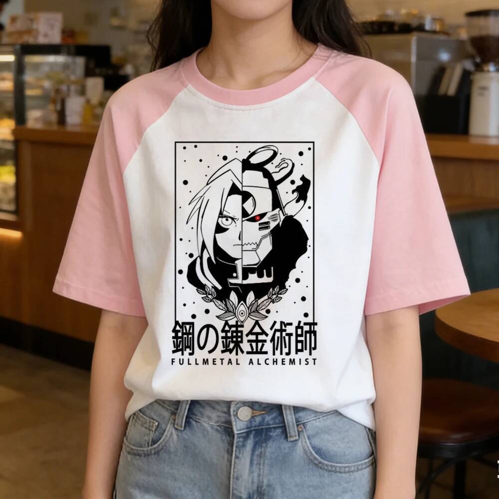 Fullmetal Alchemist top tees Mulheres anime Japonês Estética Liquidação Vendas harajuku Camiseta Verão y2k manga Barato