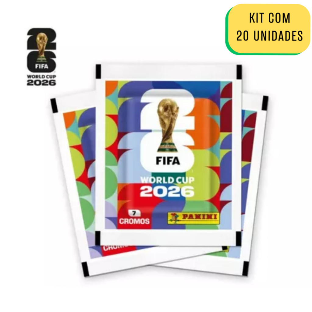 Coleção Futebol 2026 | Álbum Ilustrado 20 unidades de Envelopes Lacrados