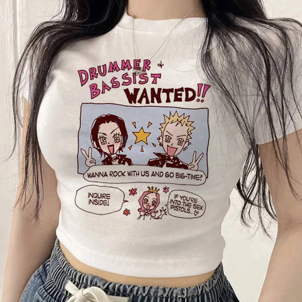 Nana Anime crop top shoujo vintage Moda Coreana cutecore manga Camisetas dollette goth harajuku grunge