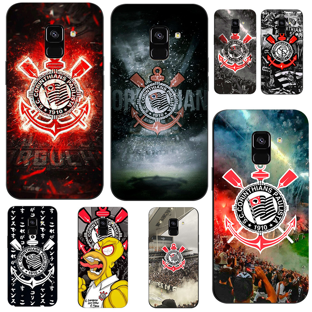 Capa Para Samsung Galaxy a8 plus 2018 Traseira De Telefone Silicone Macio Preto Tpu Esporte Clube Corinthians Paulista