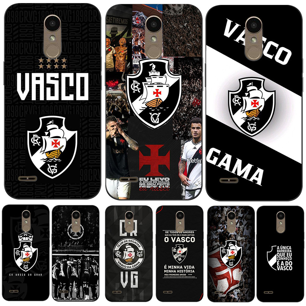 Capa Para LG K10 2018 thinQ Traseira De Telefone Silicone Macio Preto Tpu Vasco da Gama Clube De Futebol