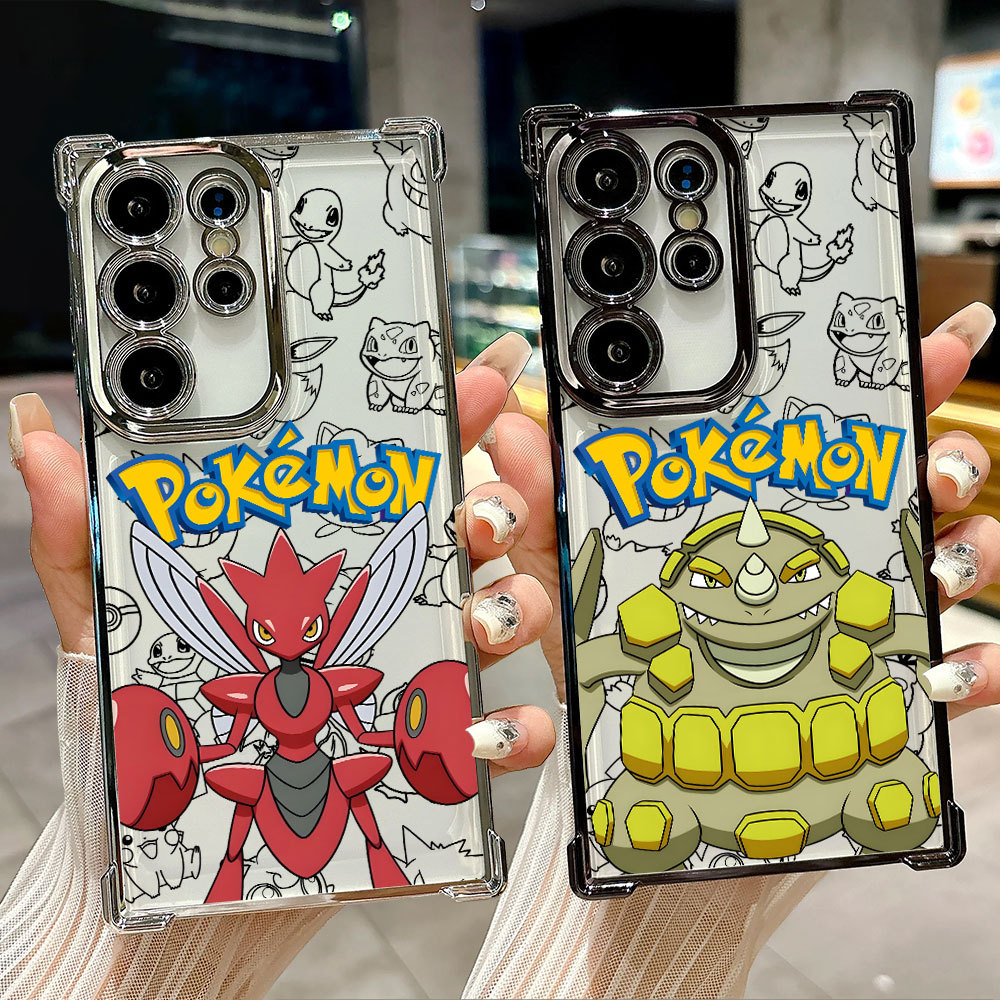 Scizor Rhyperior Pokémon Hawlucha Nidoking Capa Transparente Para Samsung S26 Ultra A57 S24 S23 S22 S21 S25 Plus S20 S25