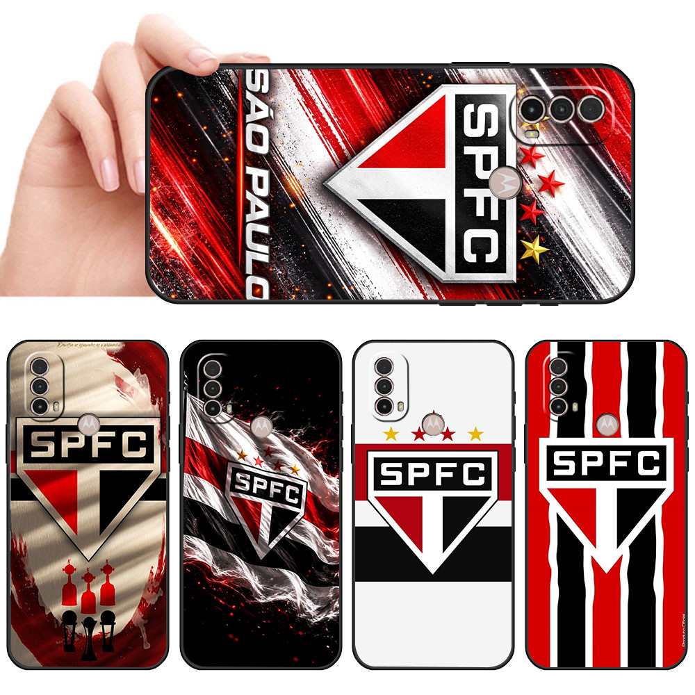 Capa De Telefone Preta Macia Para Moto E7 Plus E7i POWER E13 E20 E22 E40 G9 Play Vermelho Preto desenho torcida SP Prote